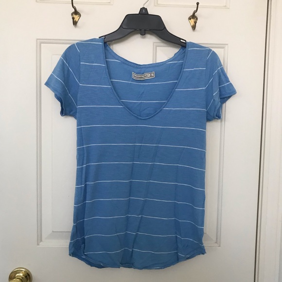 Abercrombie & Fitch Tops - Abercrombie & Fitch blue and white stripe shirt